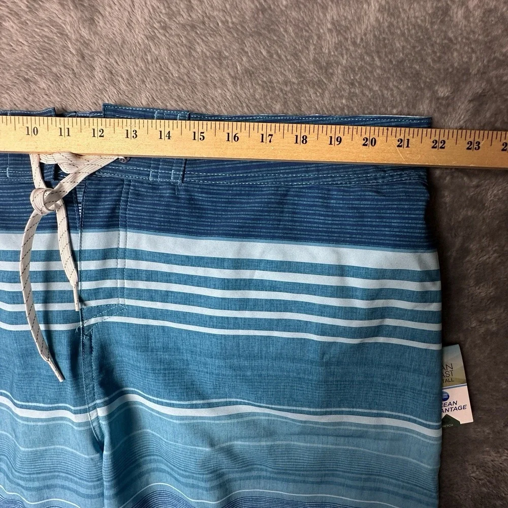 Ocean‎ Coast Swim Trunks Board Shorts Big Tall Men's 42 Inch Blue Striped NWT